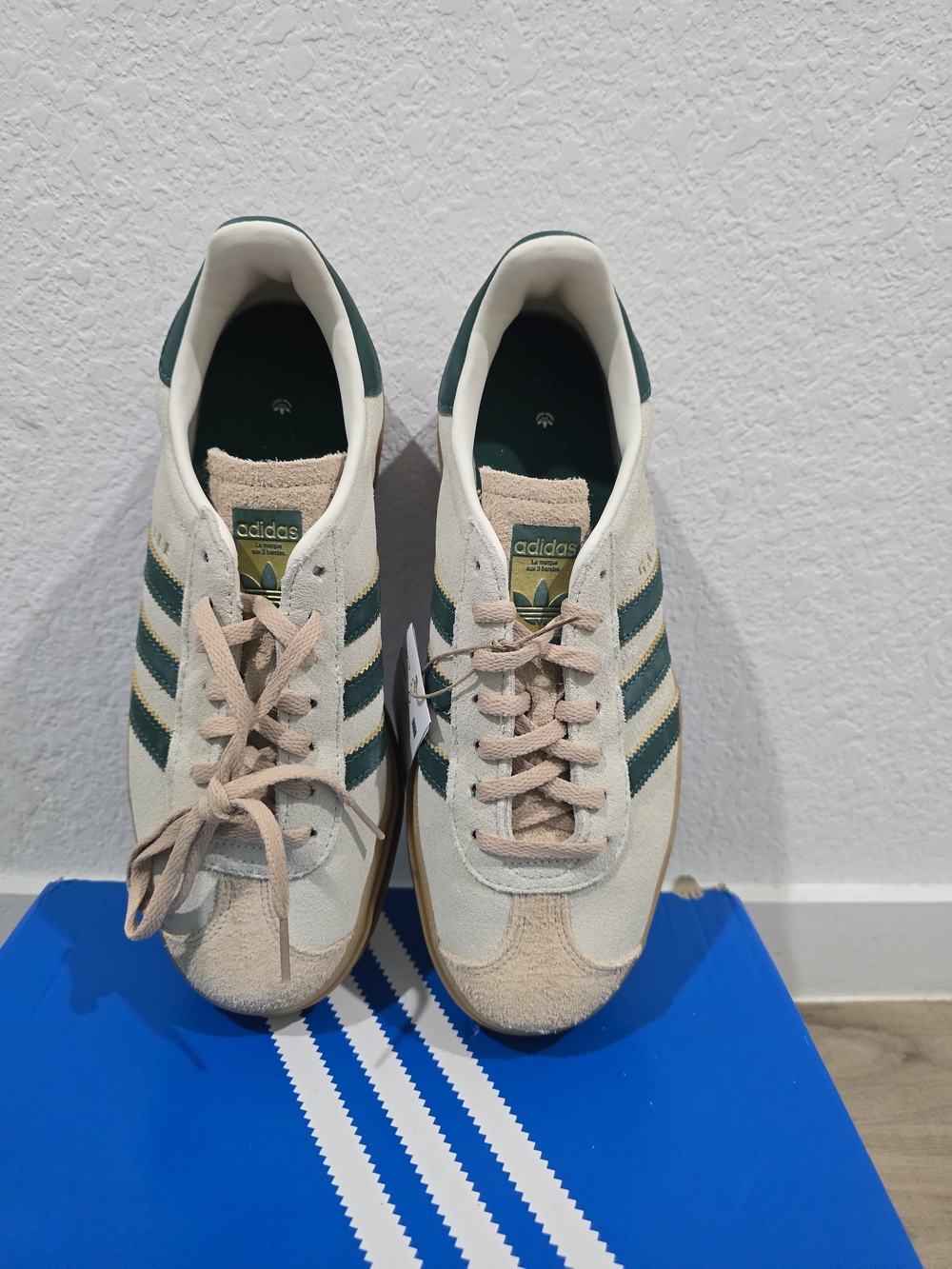adidas Gazelle Women's Casual Sneakers - Cream & Green - Picture 4 of 9